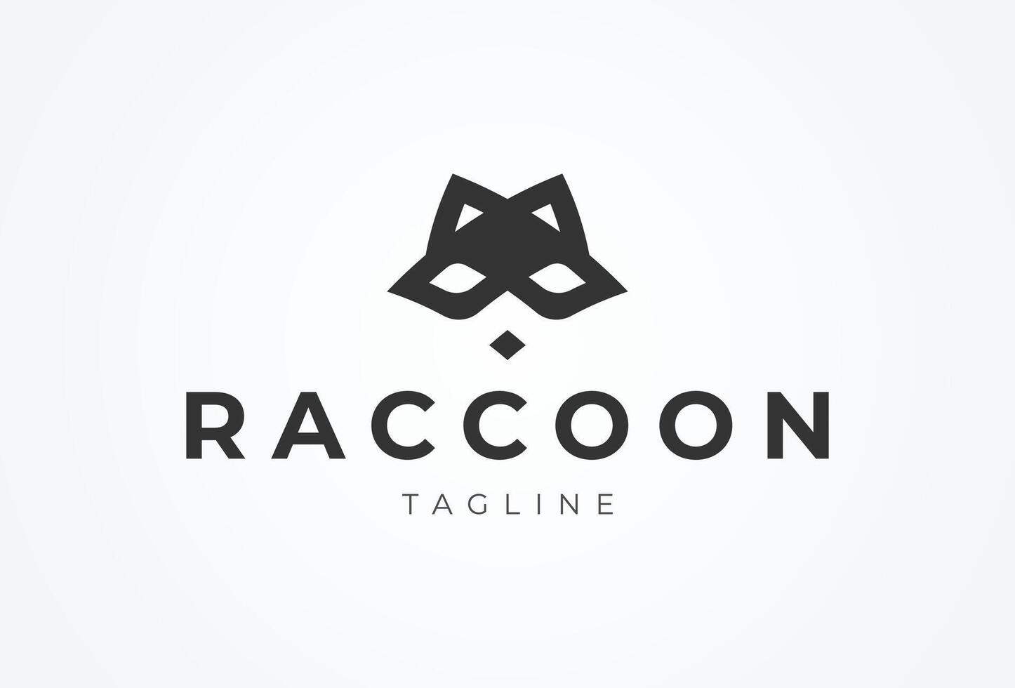 Raccoon logo design, minimalist raccoon head logo design inspiration, illustration vector