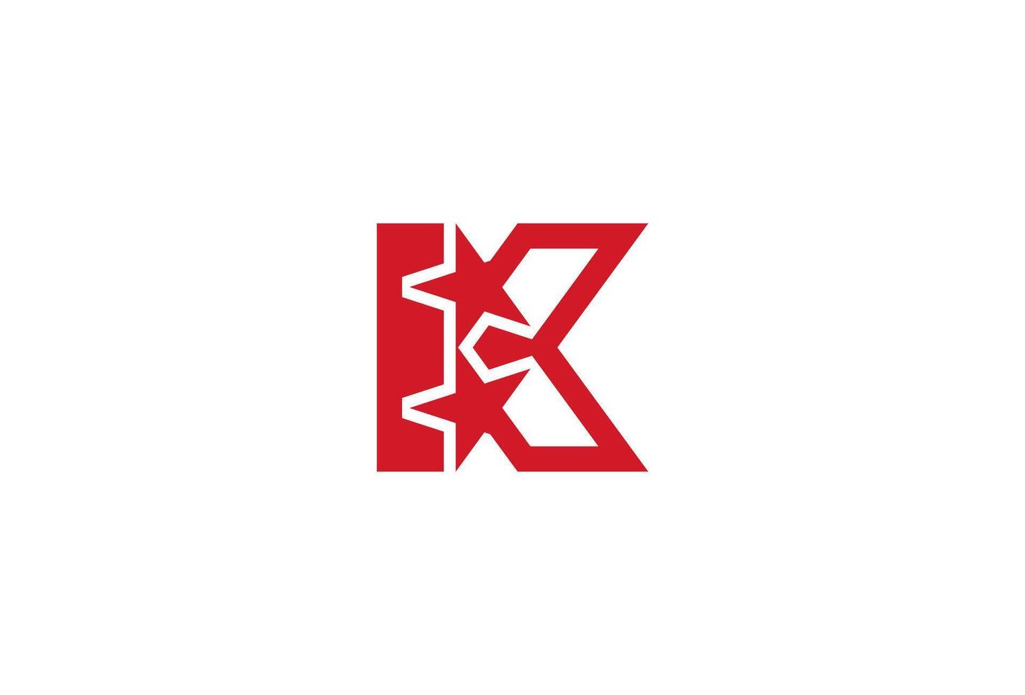 Letter K Star Logo design, Letter K with Star combination, Illustration vector
