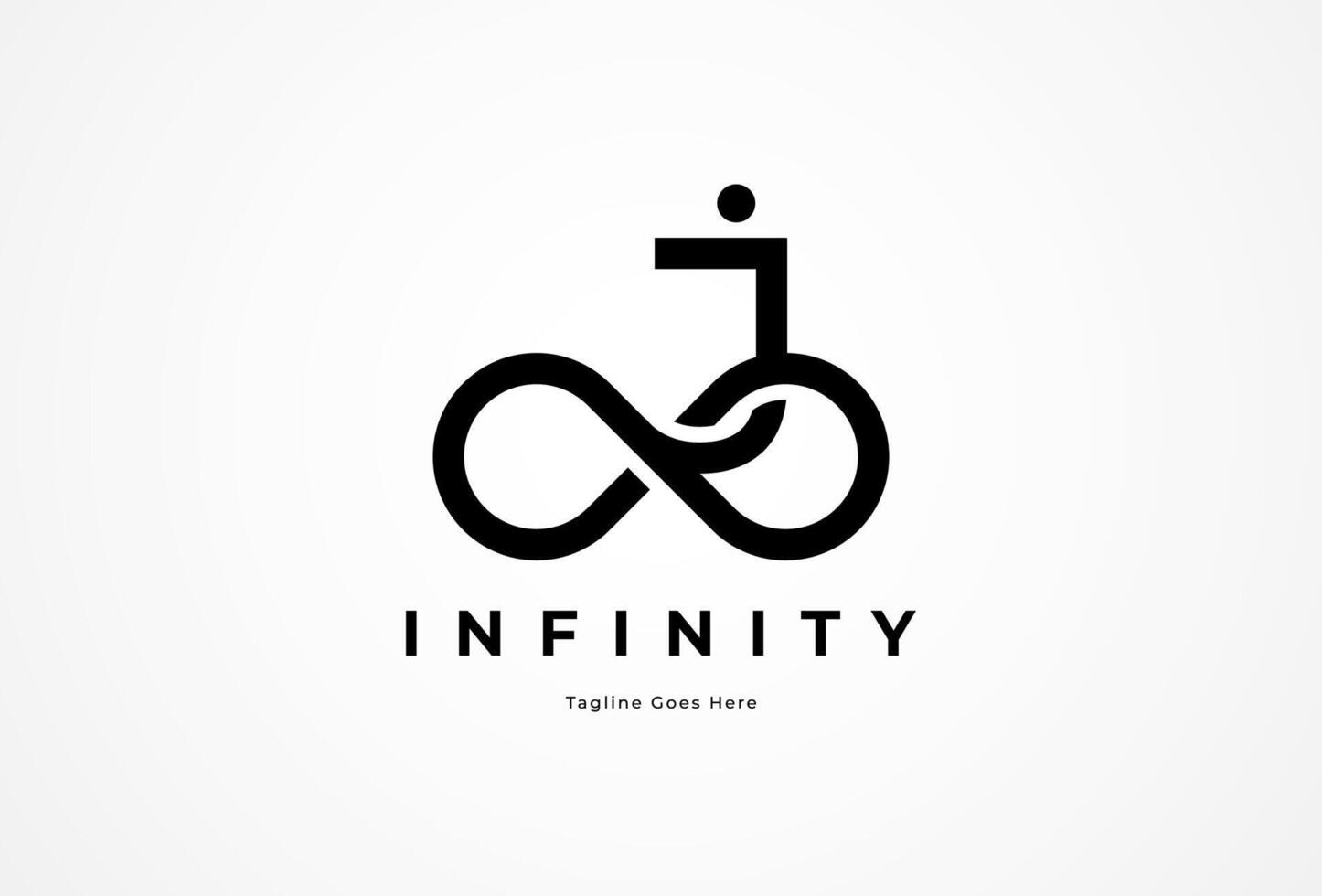 Initial J Infinity Logo, minimalist letter J with Infinity icon combination, illustration vector