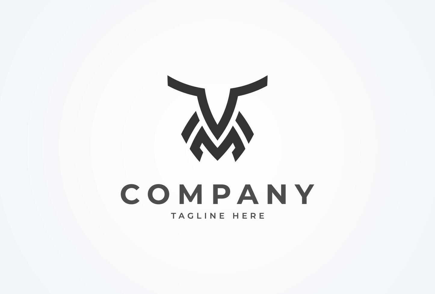 Initial MV or VM Logo, monogram logo design combination of letters M and V, Flat Logo Design Template, illustration vector