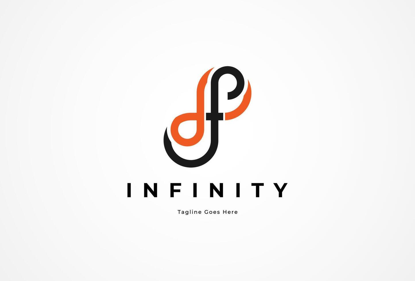 inicial F infinito logo, minimalista letra F con infinito icono combinación, ilustración vector