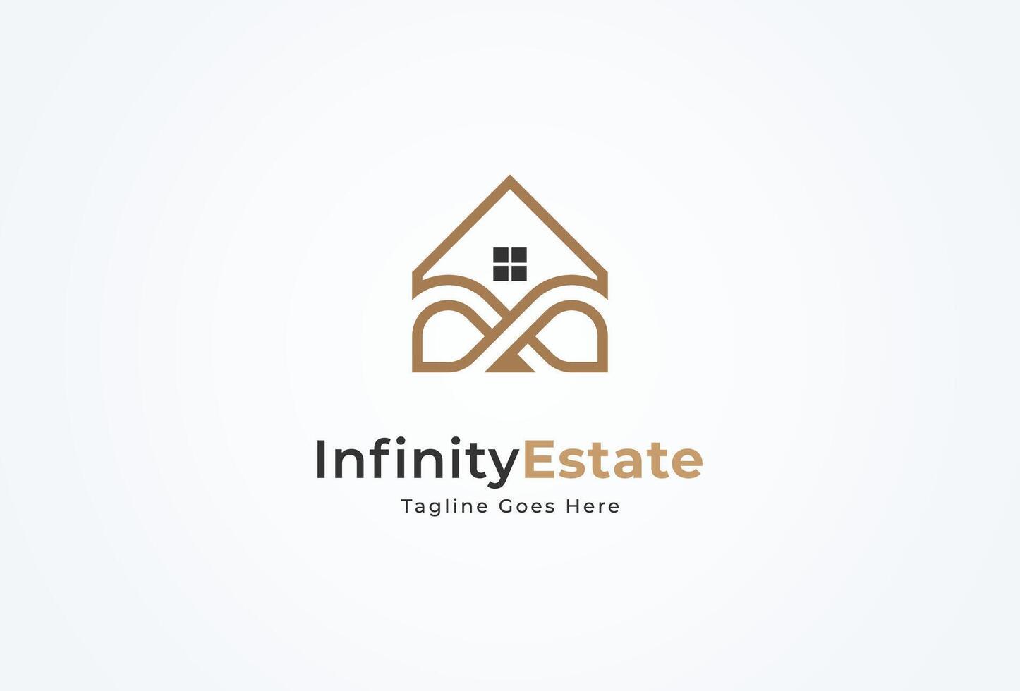 Real Estate Logo, building and infinity icon combination, suitable for Architecture Building apps logo design vector