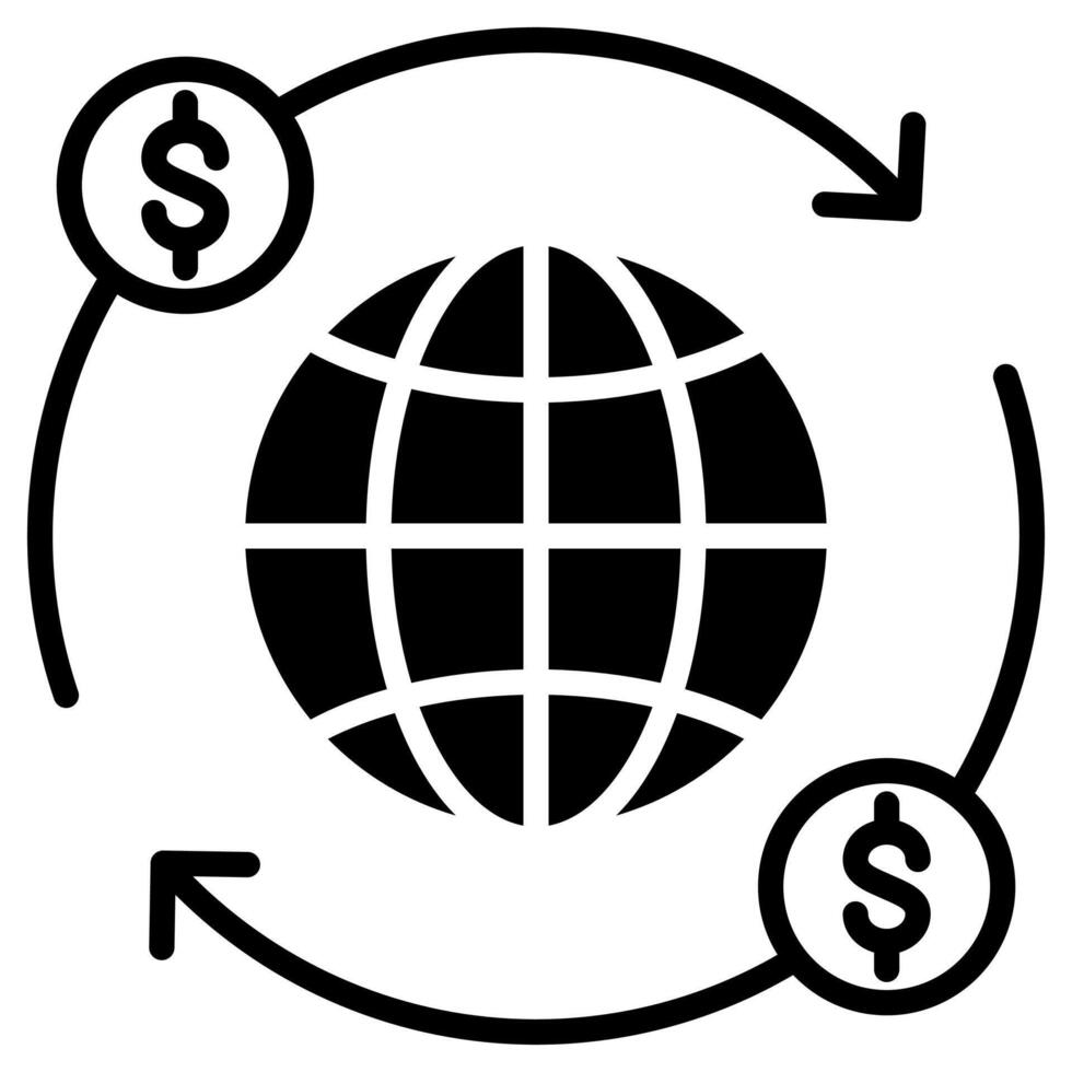 Global Cost Optimization icon line illustration vector