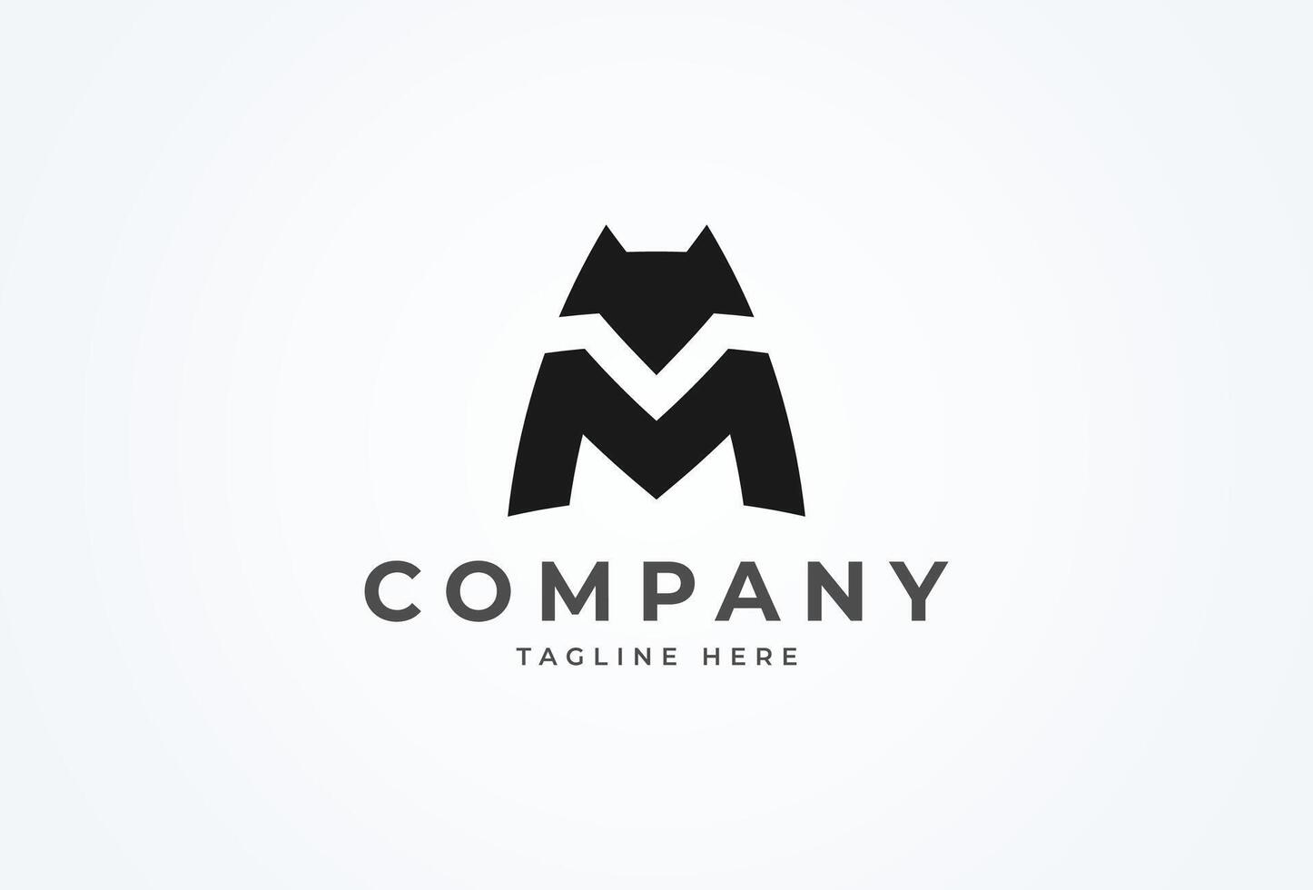 Initial M Dog logo, letter M with dog logo design, flat design logo template element, illustration vector