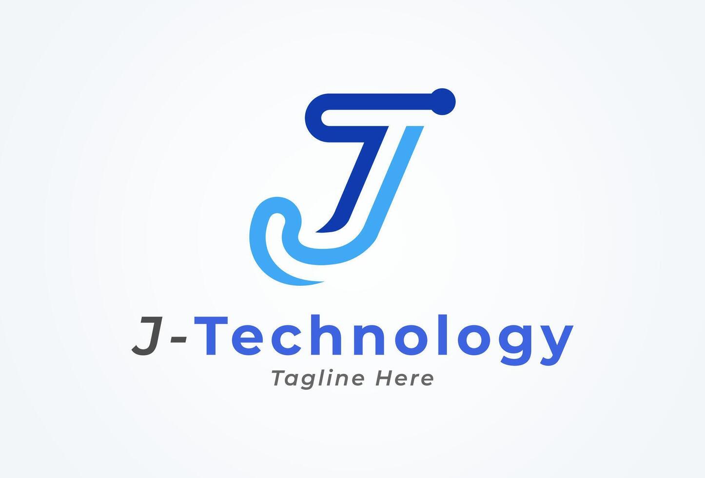 Letter J Technology Logo, letter J with tech style logo design inspiration, Flat Logo Design, illustration vector