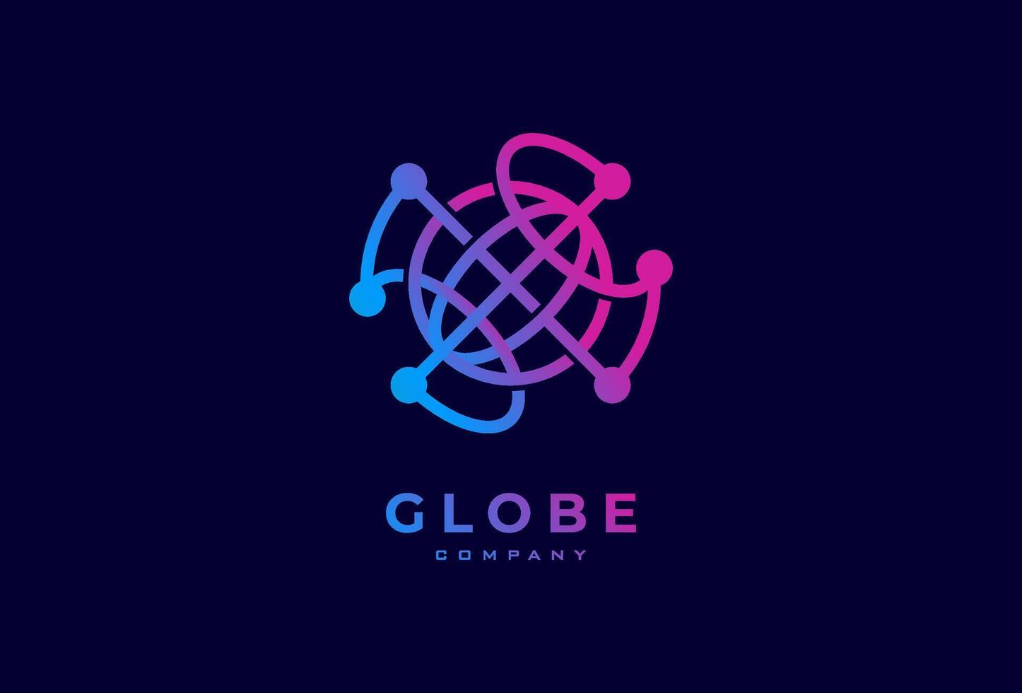 Globe Technology Logo Design, world globe logo template element, usable for technology, brand and company logos, illustration vector