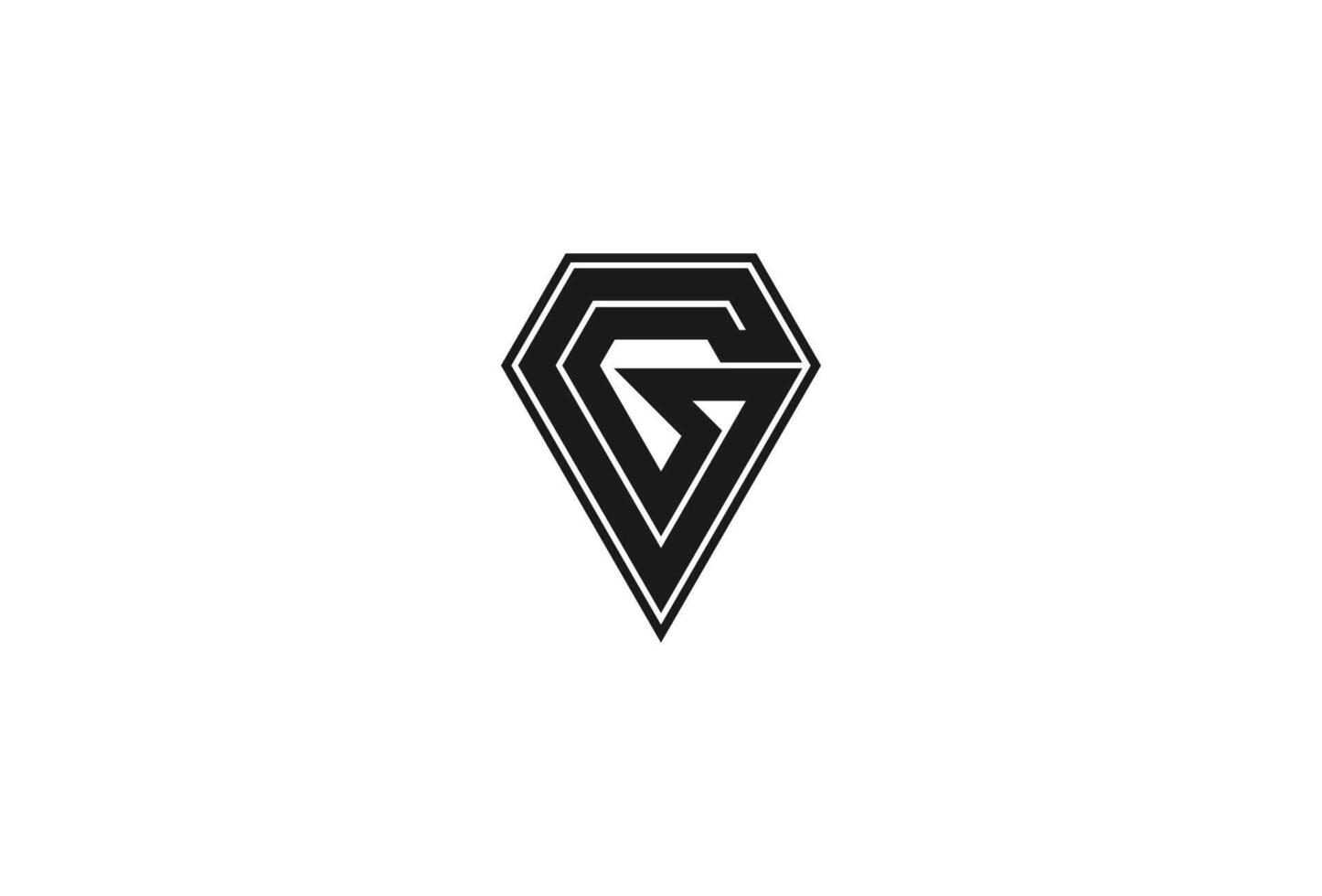 Letter G Diamond Logo, Letter G with diamond combination, flat design logo template, Illustration vector
