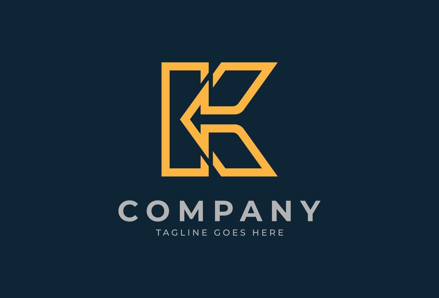 Initial K Logo, letter K with with arrow inside, Usable for Business and logistic Logos, Flat Logo Design Template, illustration vector