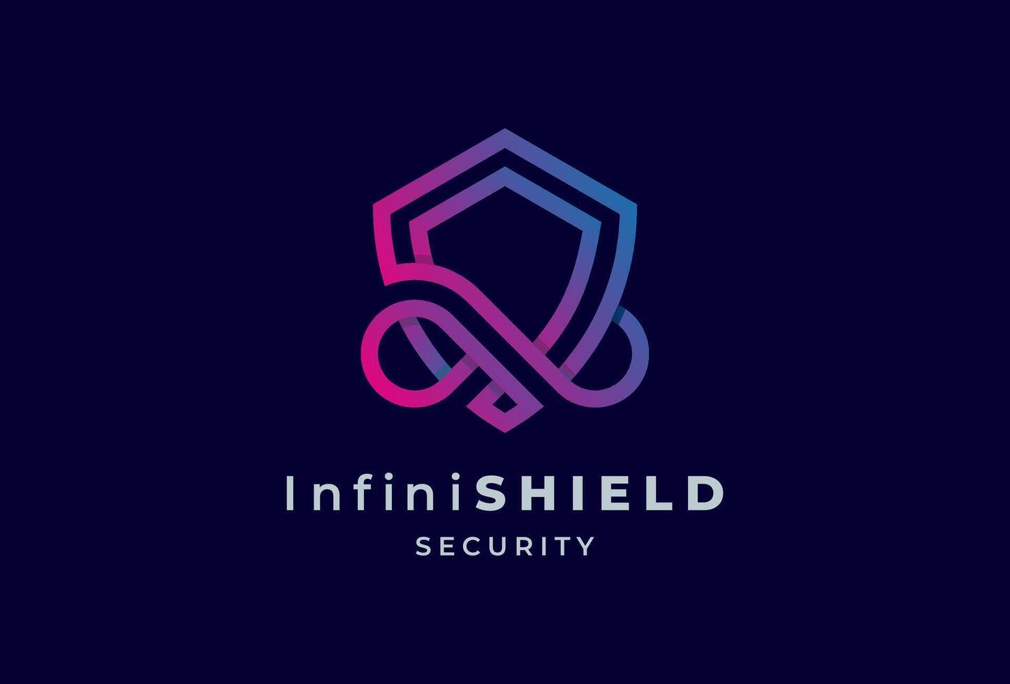 Security Logo, abstract shield and infinity combination, usable for technology and security company logos, illustration vector