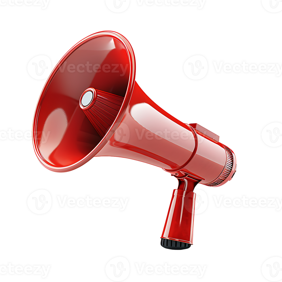 Red megaphone on isolated transparent background png