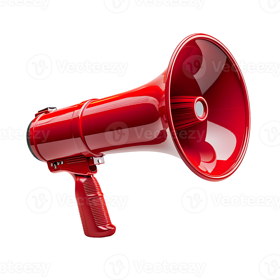 Red megaphone on isolated transparent background png