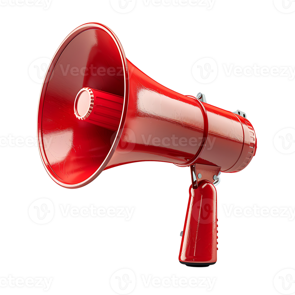 Red megaphone on isolated transparent background png