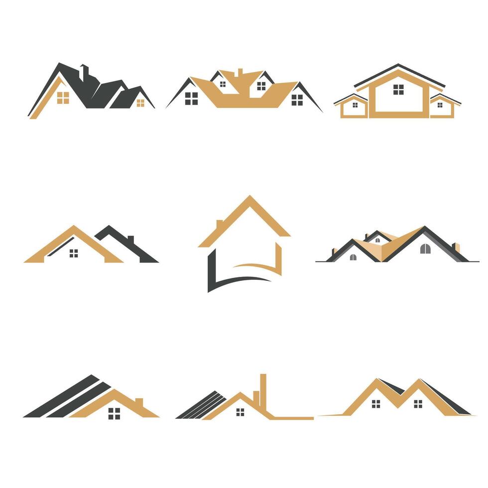 Roof real estate logo collection set no. 5 vector