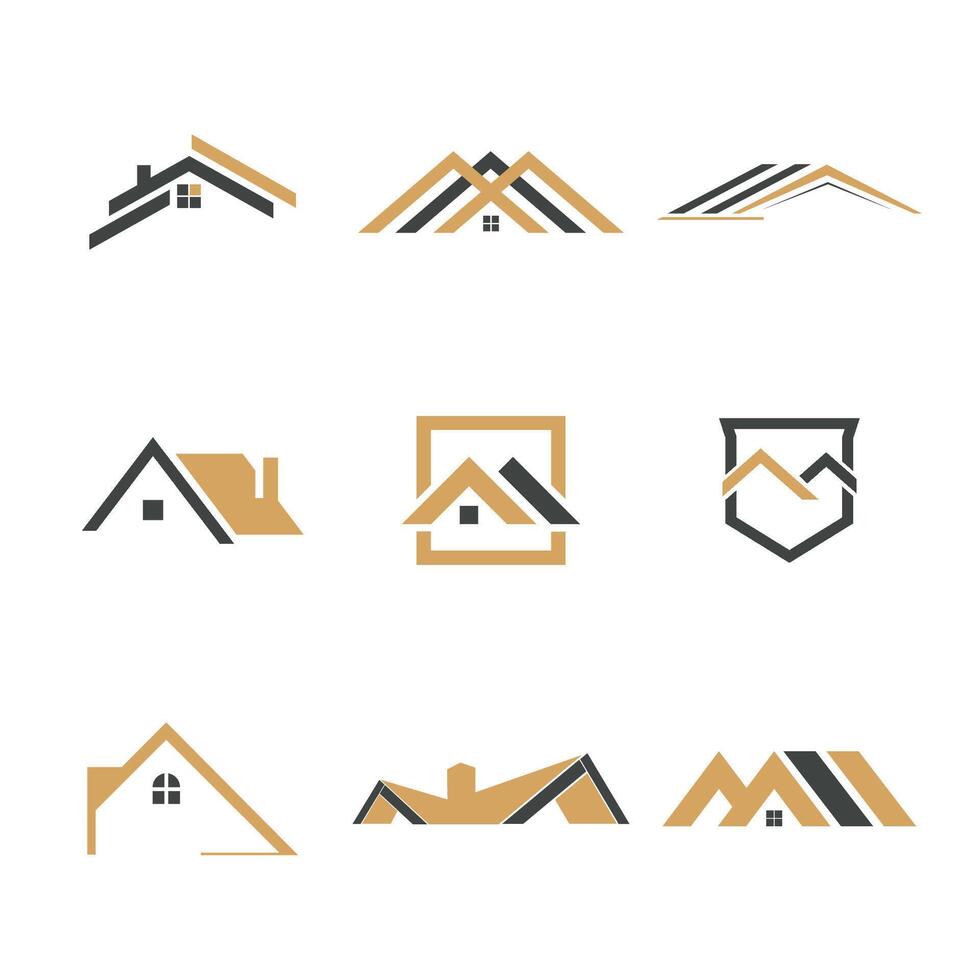 Roof real estate logo collection set no. 4 vector