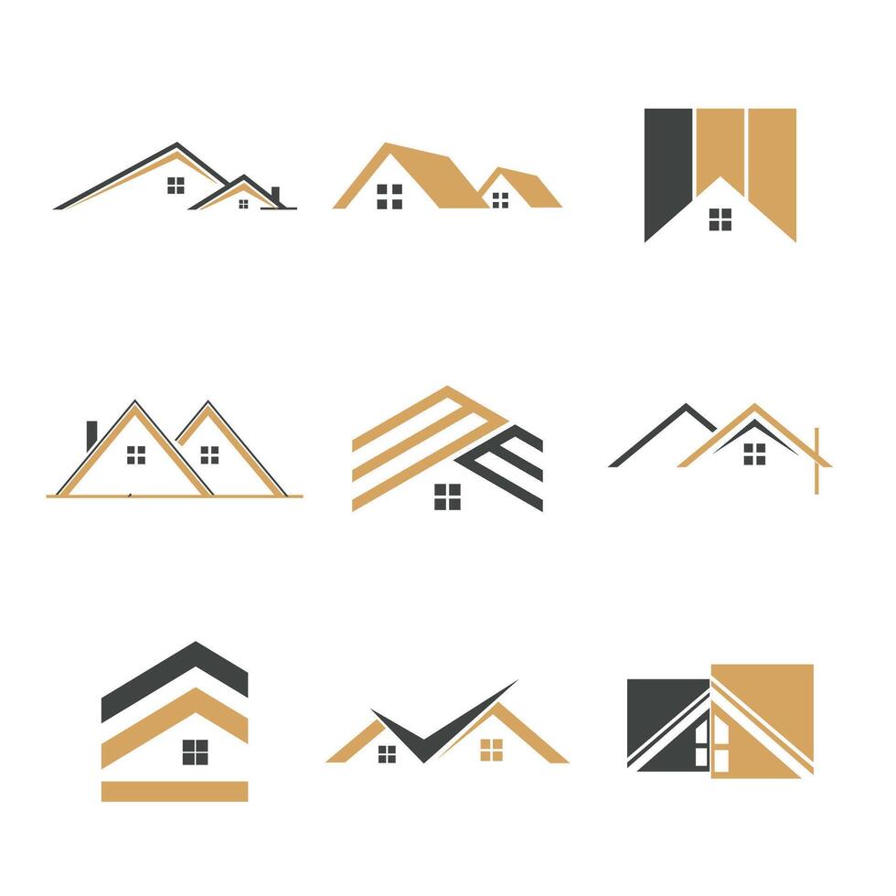 Roof real estate logo collection set no. 3 vector