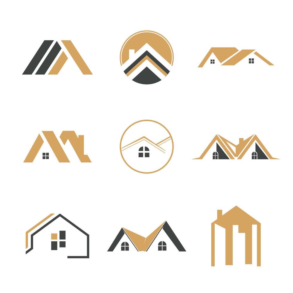 Roof real estate logo collection set no. 2 vector