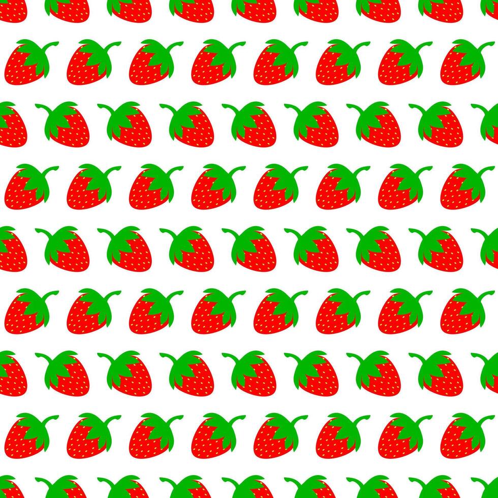 Summer pattern with strawberries on a white background vector