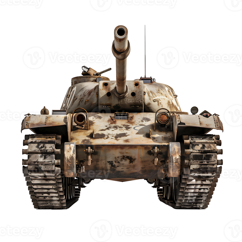 Military tank on isolated transparent background png