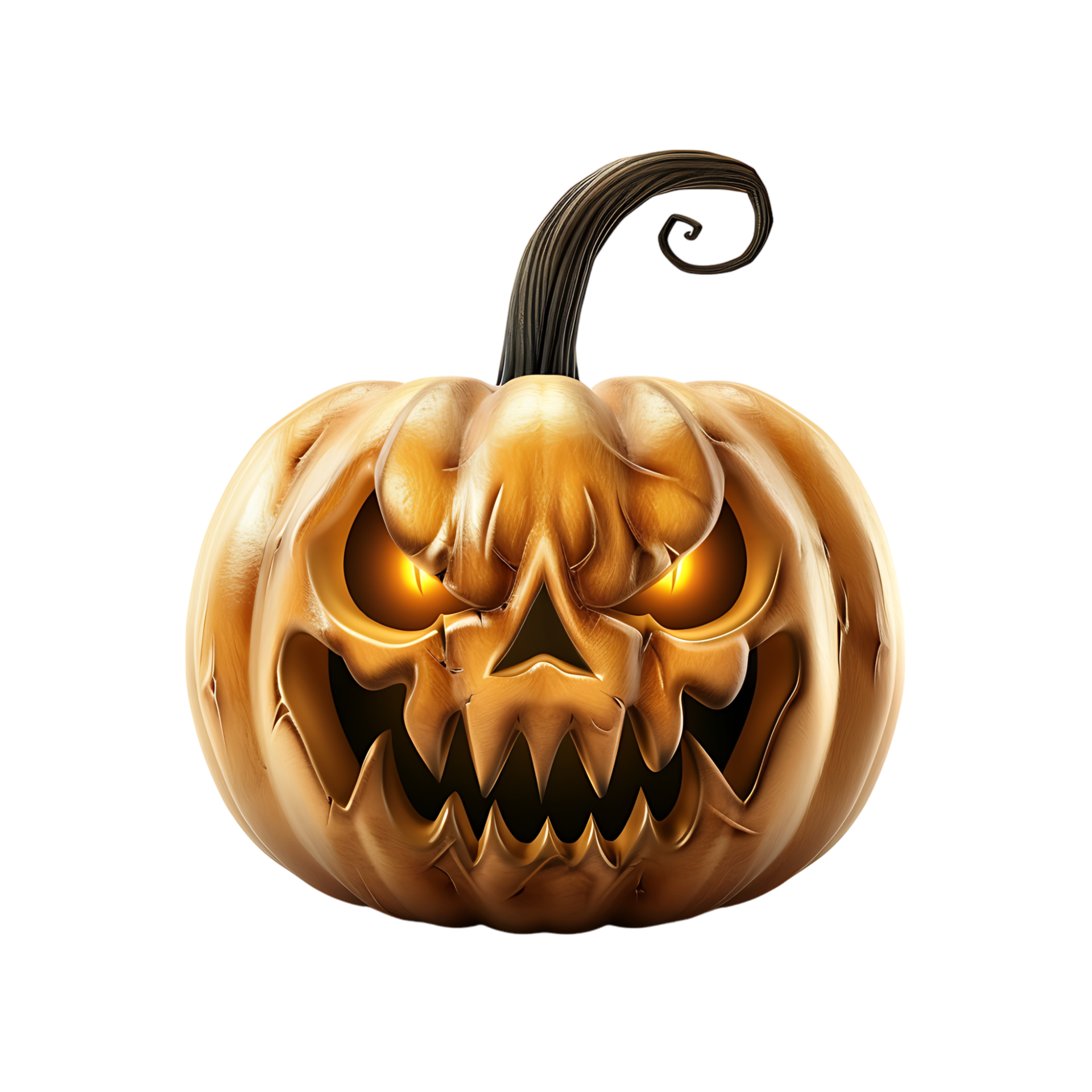 Realistic evil halloween pumpkin on isolated transparent background ...