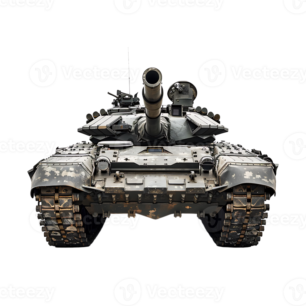 Military tank on isolated transparent background png