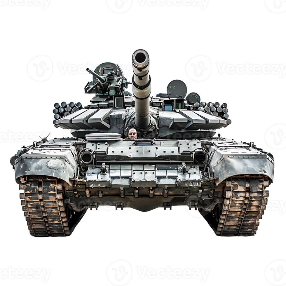 Military tank on isolated transparent background png