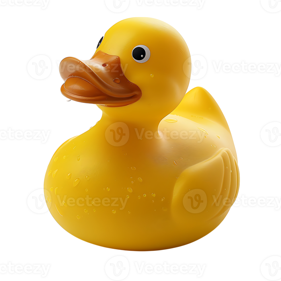 Rubber duck on isolated transparent background png