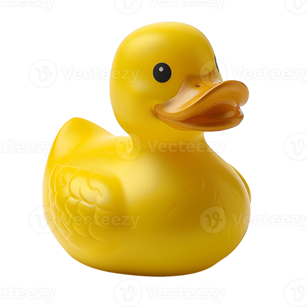 Rubber duck on isolated transparent background png