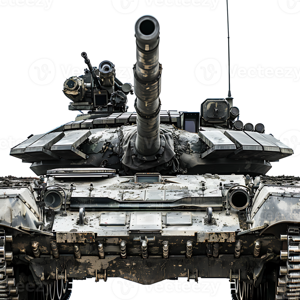 Military tank on isolated transparent background png