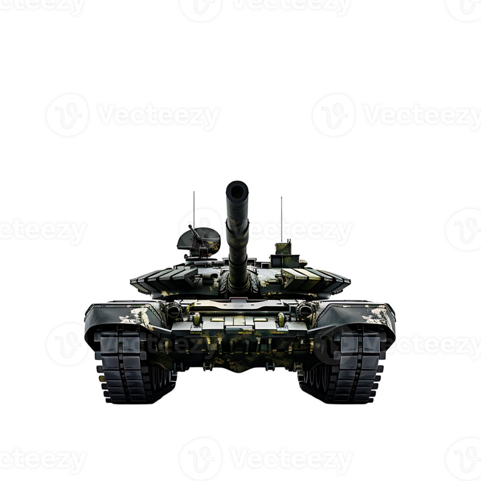 Military tank on isolated transparent background png