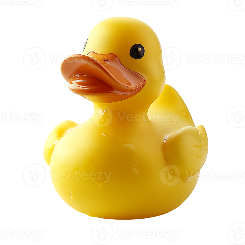 Rubber duck on isolated transparent background png