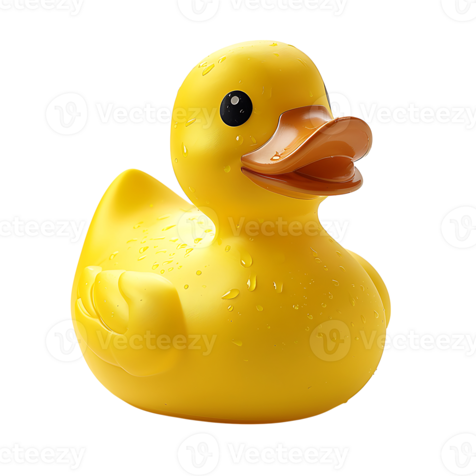 Rubber duck on isolated transparent background png