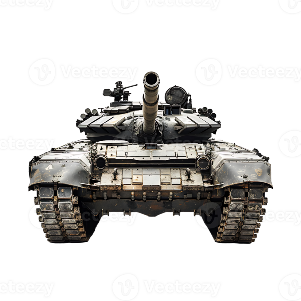 Military tank on isolated transparent background png