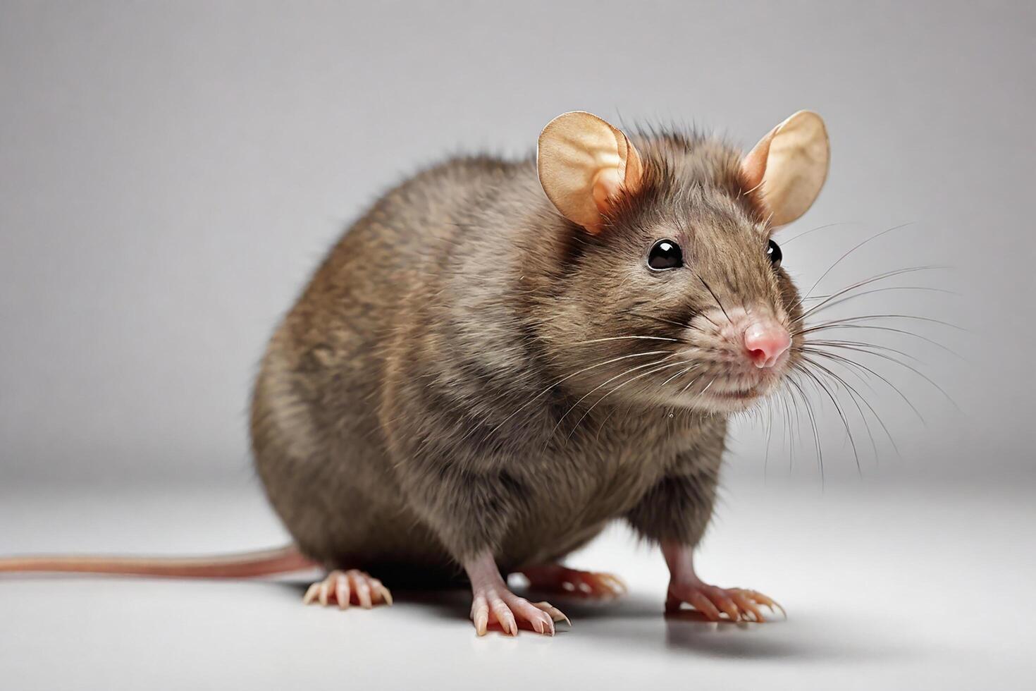 rat on grey background photo