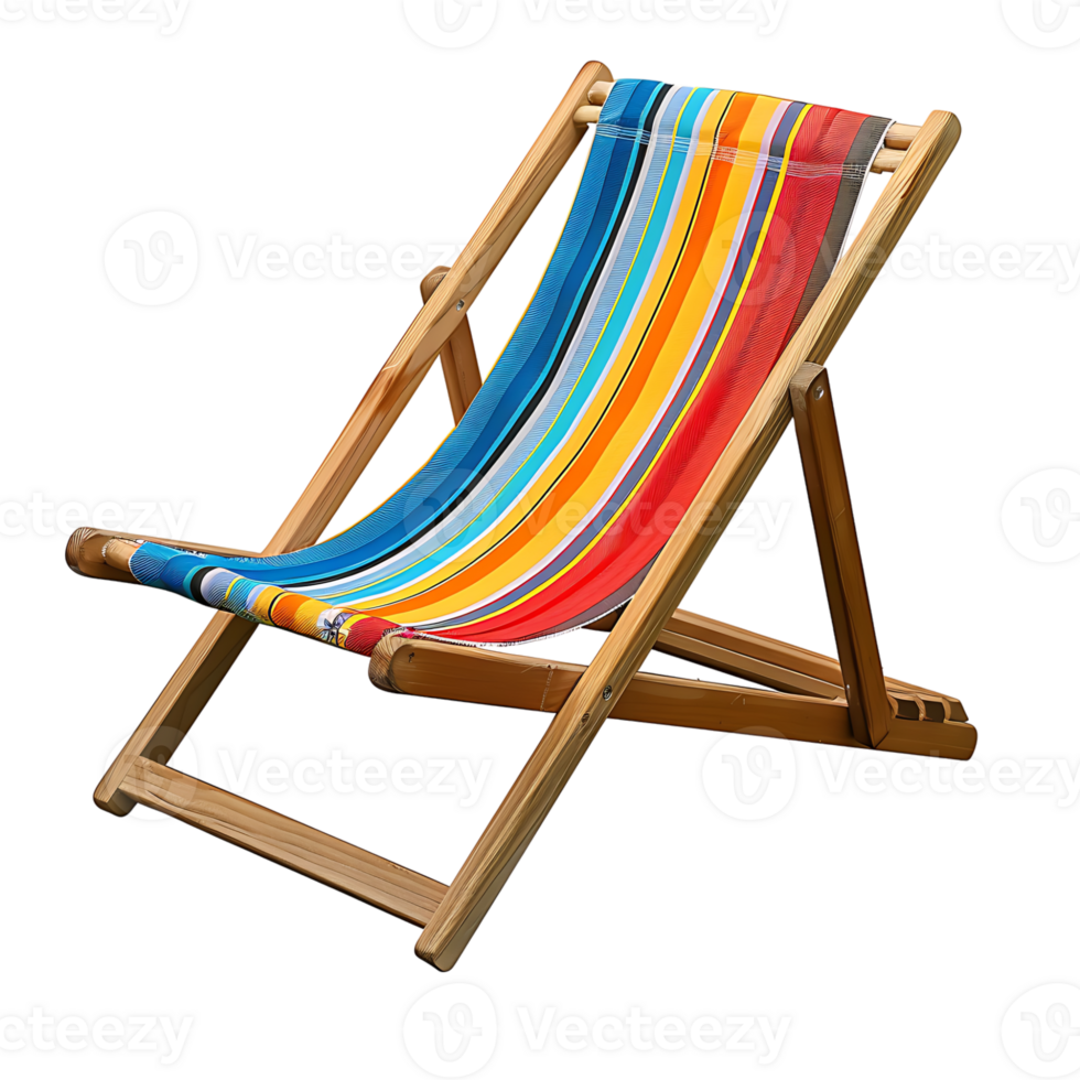 Beach chair on isolated transparent background png