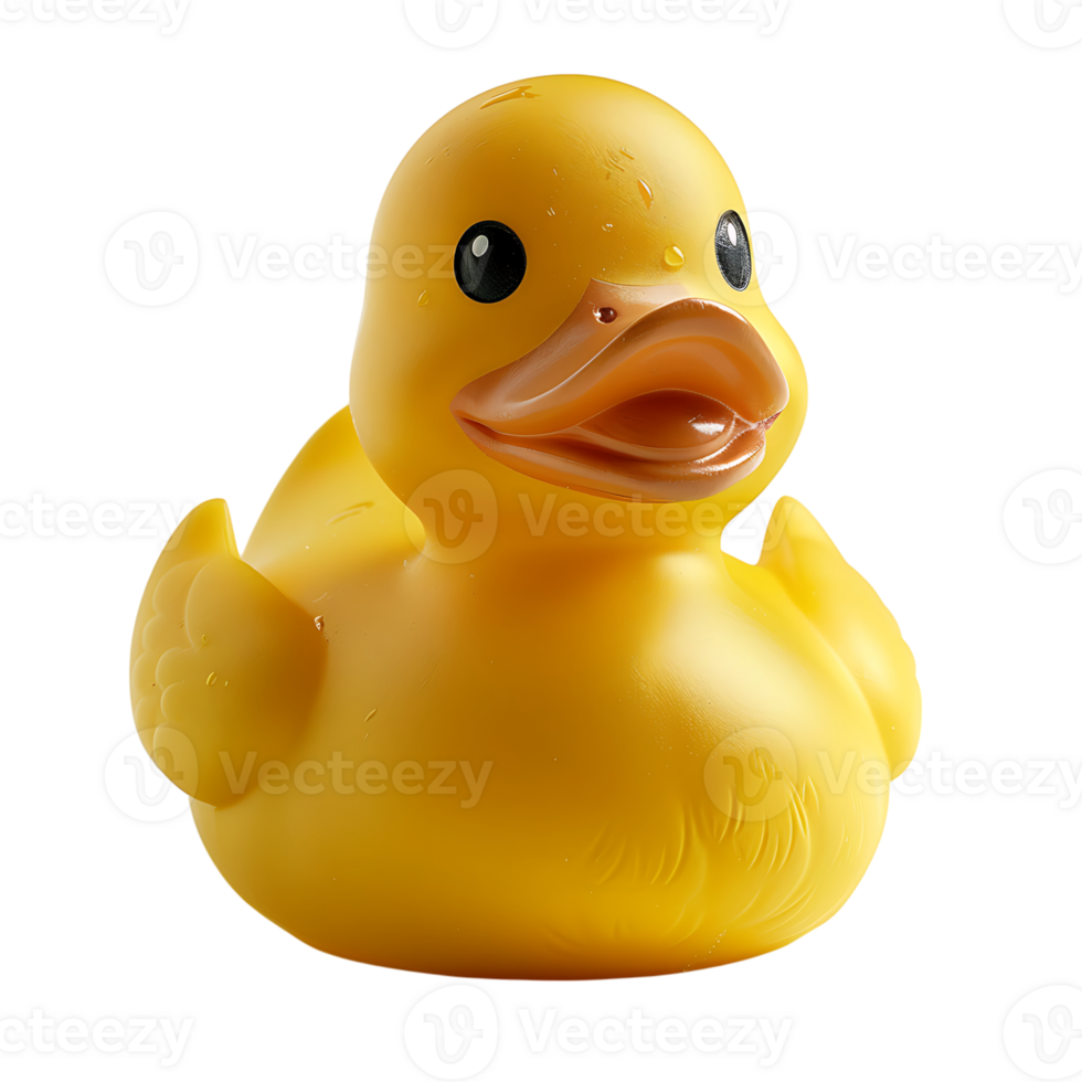 Rubber duck on isolated transparent background png