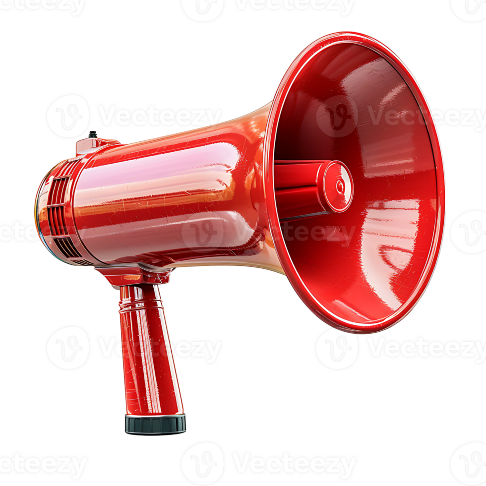 Red megaphone on isolated transparent background png