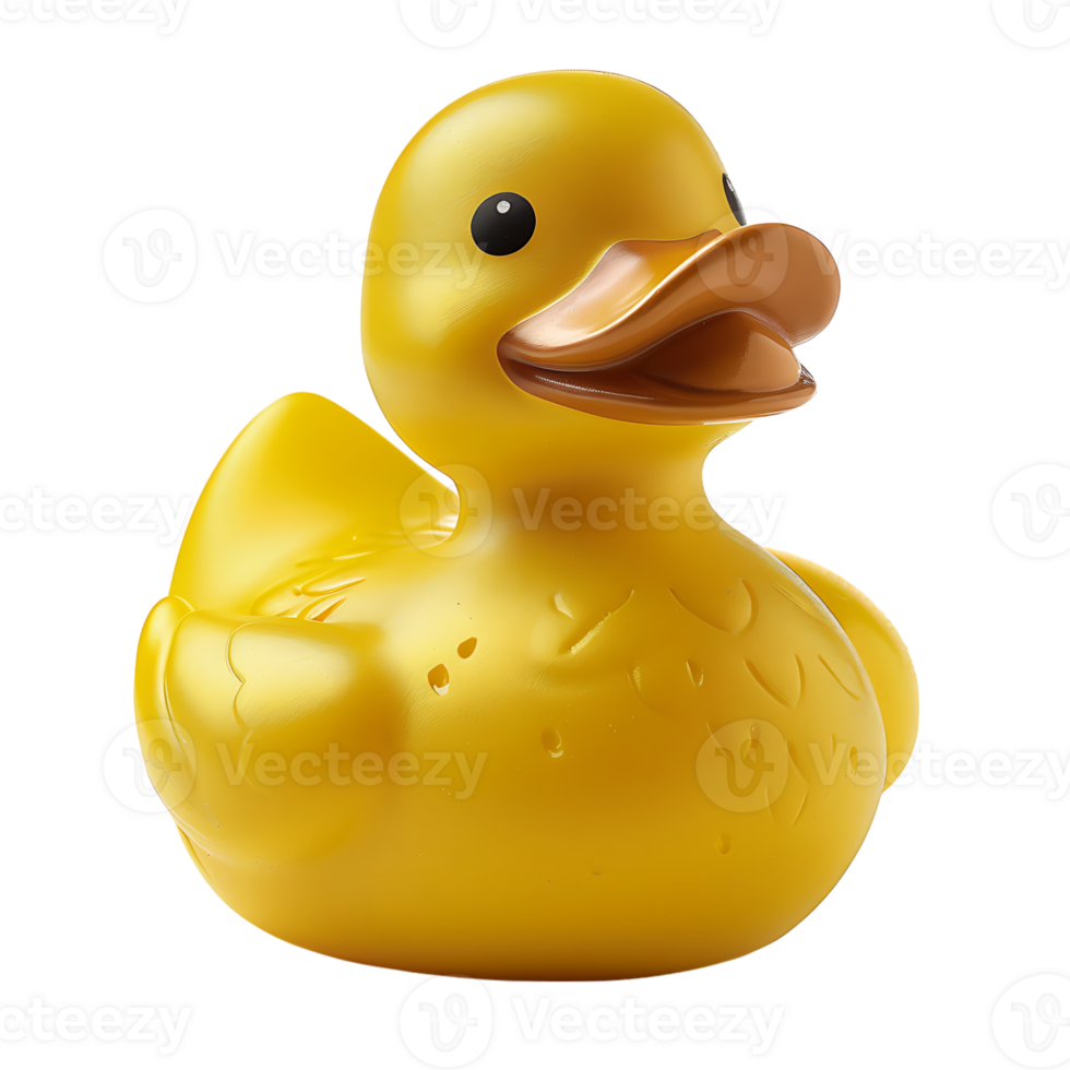 Rubber duck on isolated transparent background png