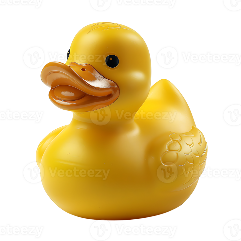 Rubber duck on isolated transparent background png