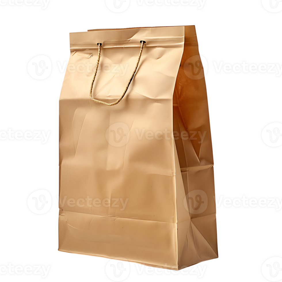 Paper bag for mockup on isolated transparent background png
