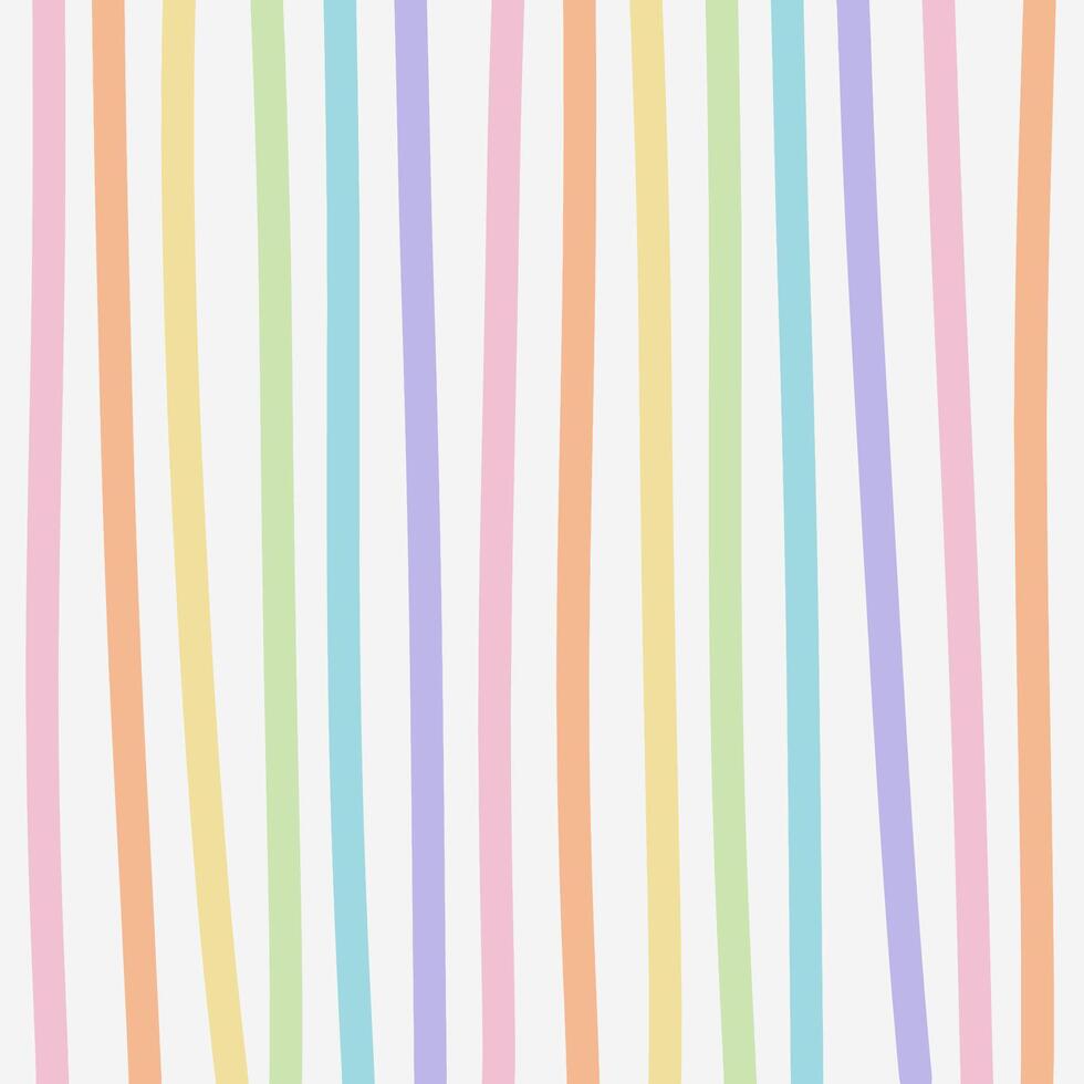 Pastel stripe pattern. Colorful stripes seamless background. Hand drawn brush strokes. vector