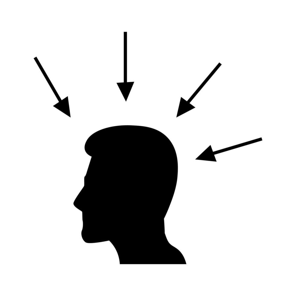 head silhouette with arrows. illustration. vector