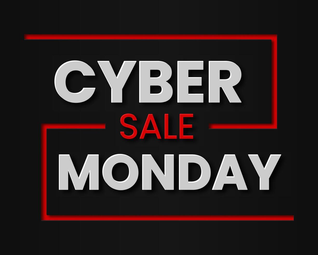 Cyber Monday Sale. Paper cut lettering at dark paper. For a poster or banner and greeting card in paper cut style vector