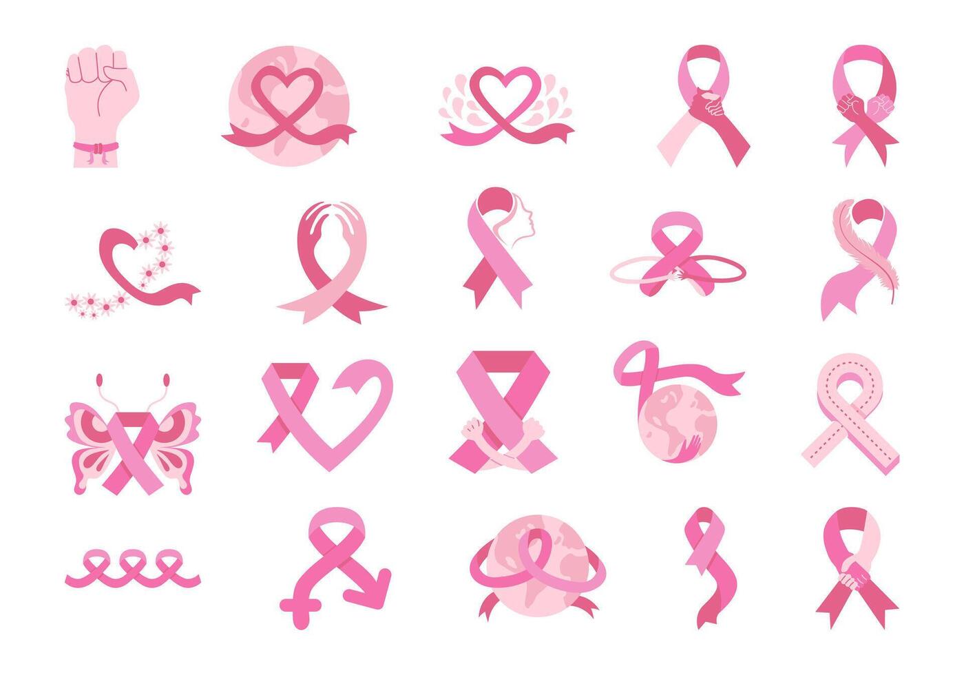 World Cancer Day Element Set vector