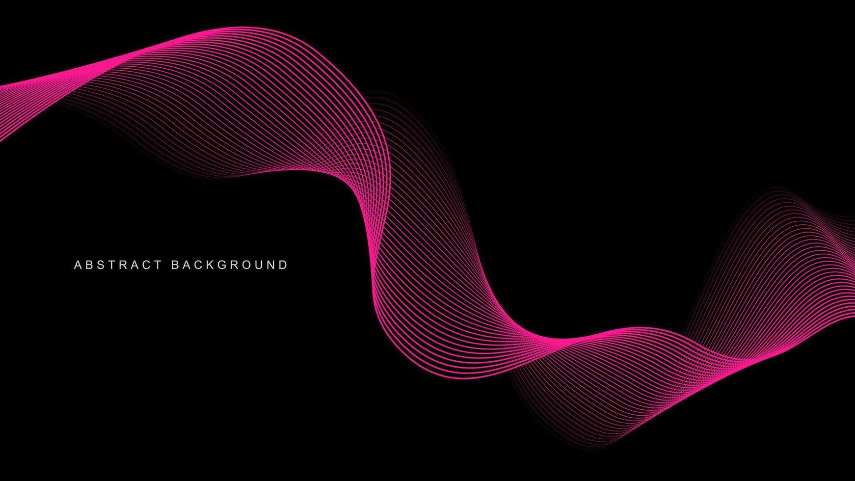 Abstract glowing wave lines on black background. Dynamic wave pattern. Modern flowing wavy lines. Futuristic technology concept. Suit for banner, poster, cover, brochure, flyer, website vector