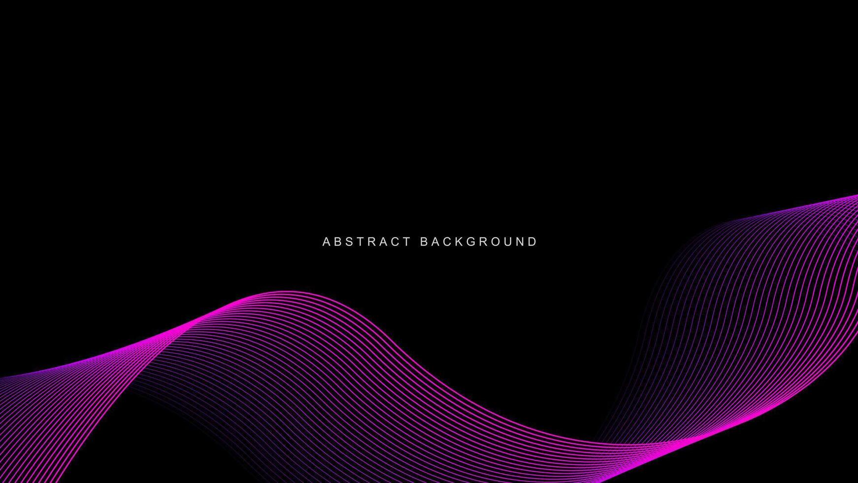 Abstract pink wavy lines pattern isolated on black background with technology, science, music theme. illustration vector