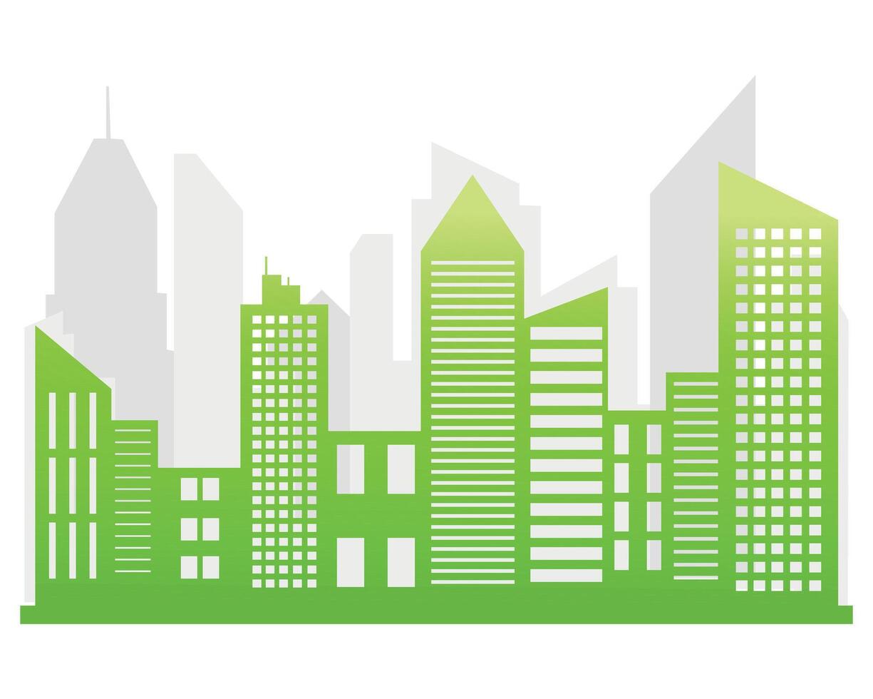 Ecology concept,the world is in the energy saving light bulb green, illustration. green eco city vector