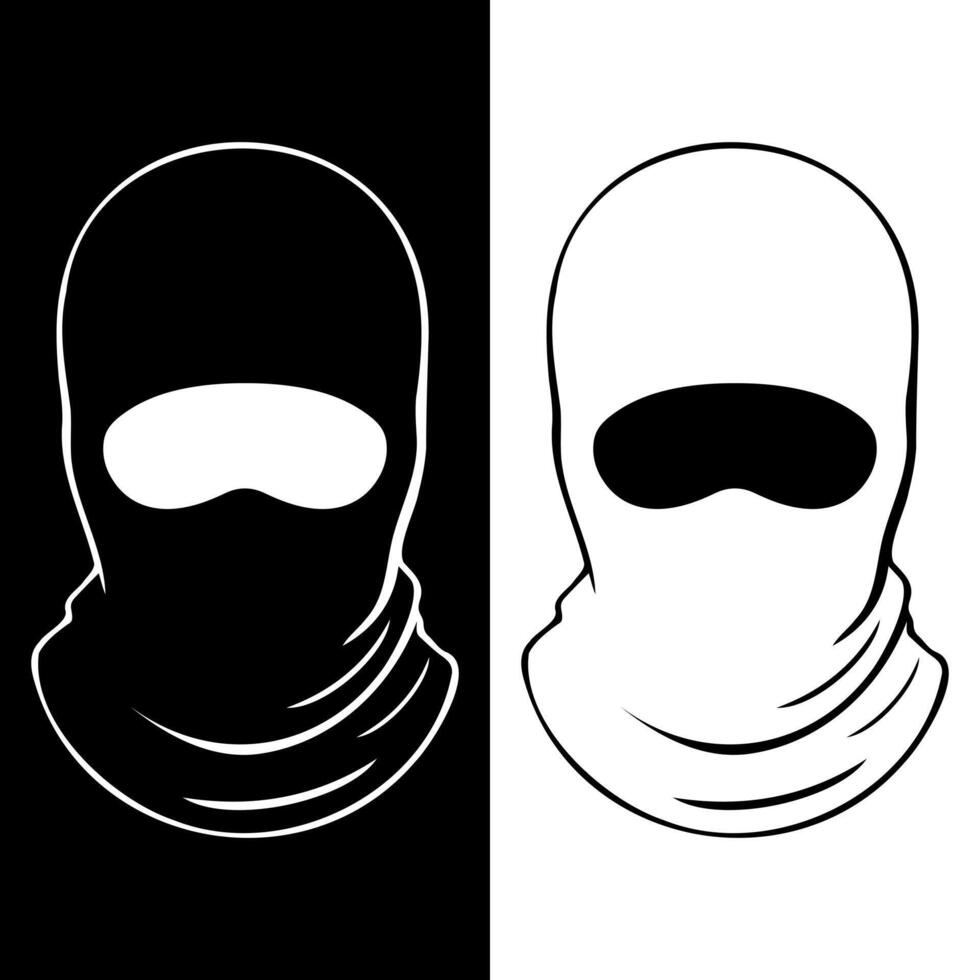 Black and White Terrorist Mask icon, logo, sticker template vector