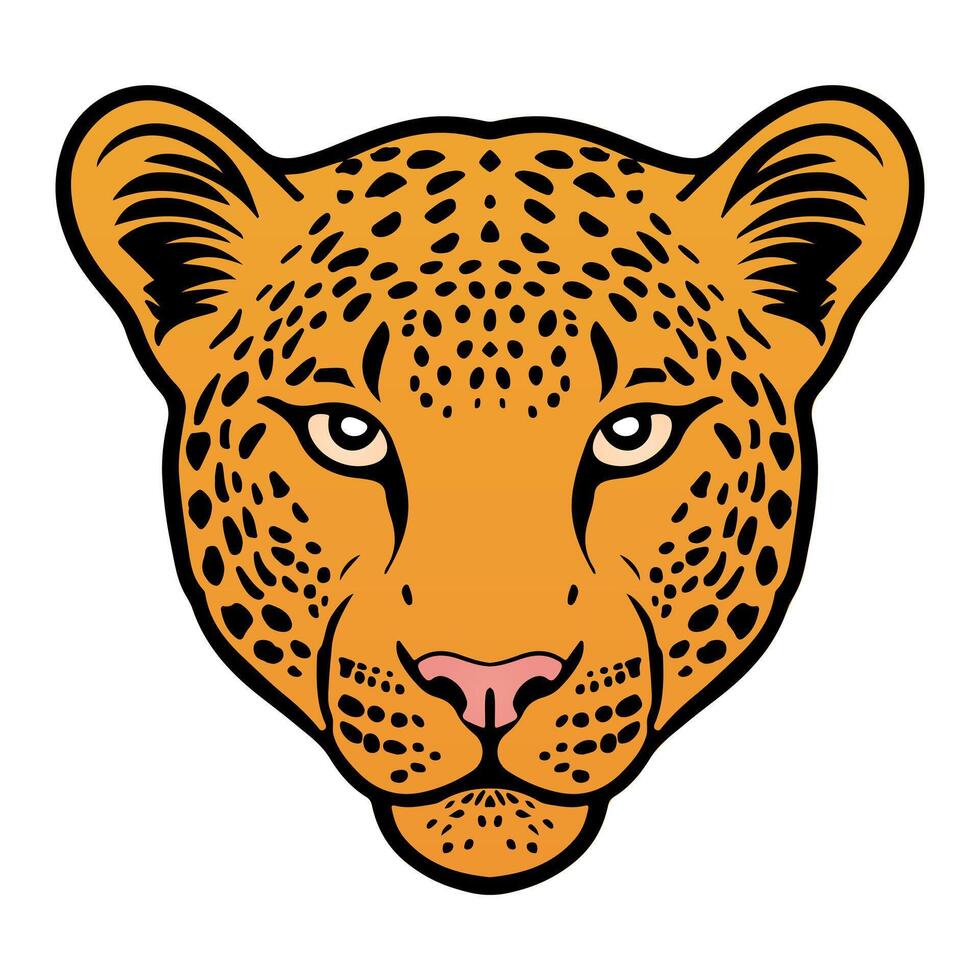 aislado de colores leopardo cabeza ilustración vector