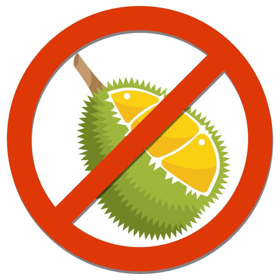 Prohibition sign with Durian vector