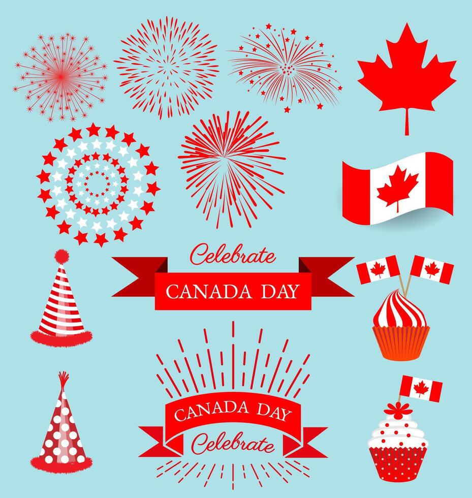 Set design elements for the national day of Canada vector